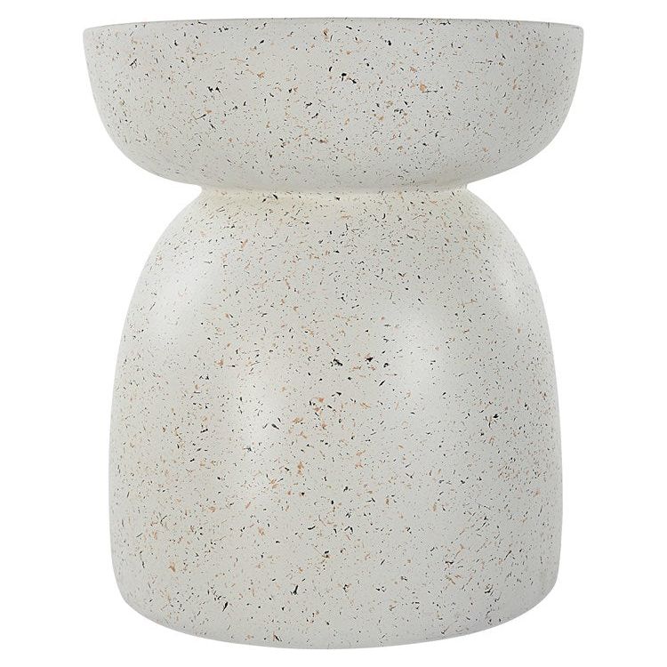 Uttermost Inhale Matte White Resin Round Accent Table - Image 2