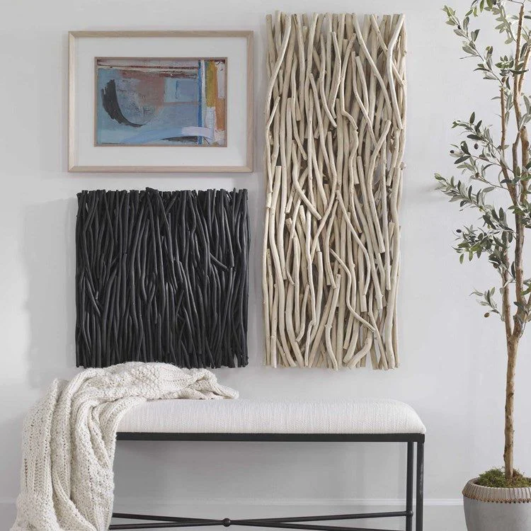 Uttermost Gathered Bleached Teak Wood Wall Panel - Image 3