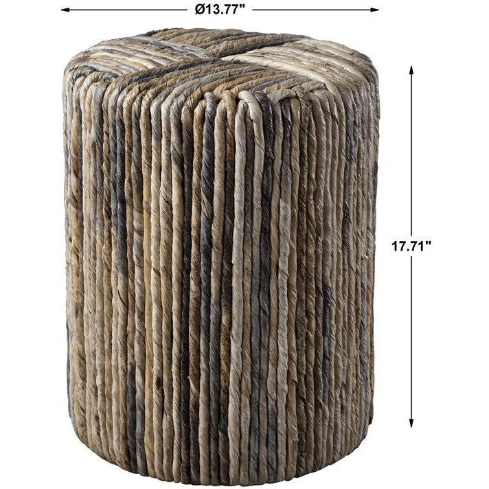 Uttermost Sunda Woven Banana Leaf Coastal Round Accent Stool - Image 5