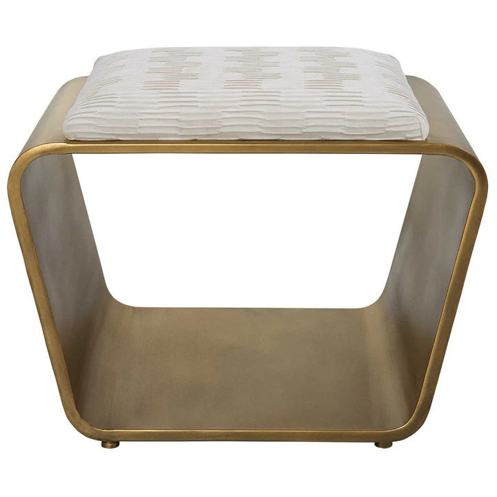 Uttermost Hoop Contemporary Gold Metal Bench - Image 2