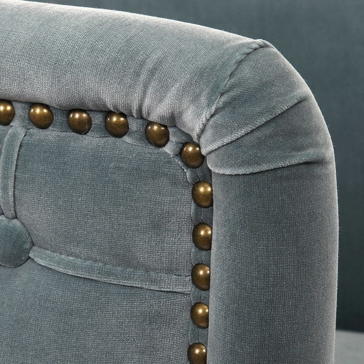 Uttermost Haider Slate Blue Velvet Barrel Accent Chair - Image 8