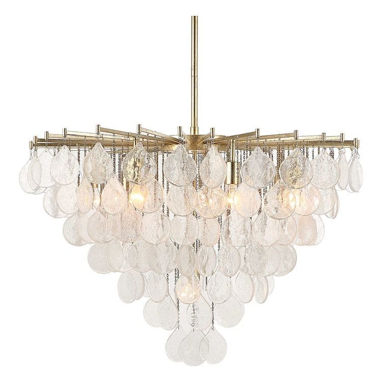 Uttermost Goccia Tear Drop Seeded Glass with Silver Leaf Accents Large 8 Light Pendant - Image 2