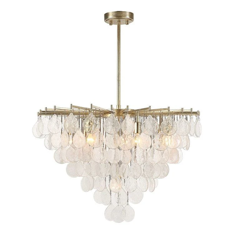 Uttermost Goccia Tear Drop Seeded Glass with Silver Leaf Accents Large 8 Light Pendant - Image 3