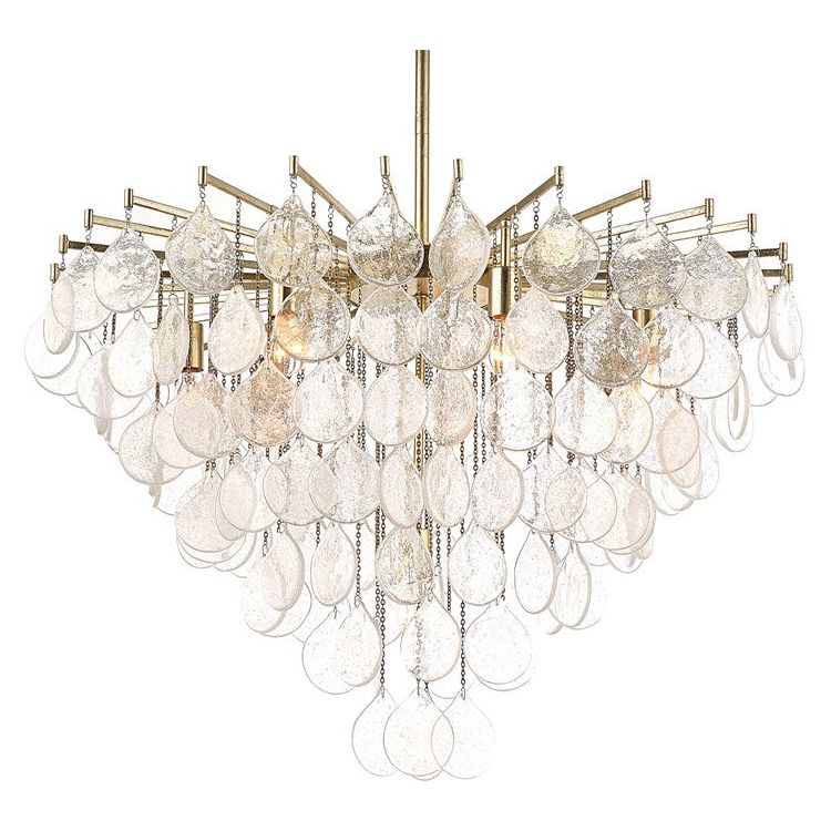 Uttermost Goccia Tear Drop Seeded Glass with Silver Leaf Accents Large 8 Light Pendant - Image 4