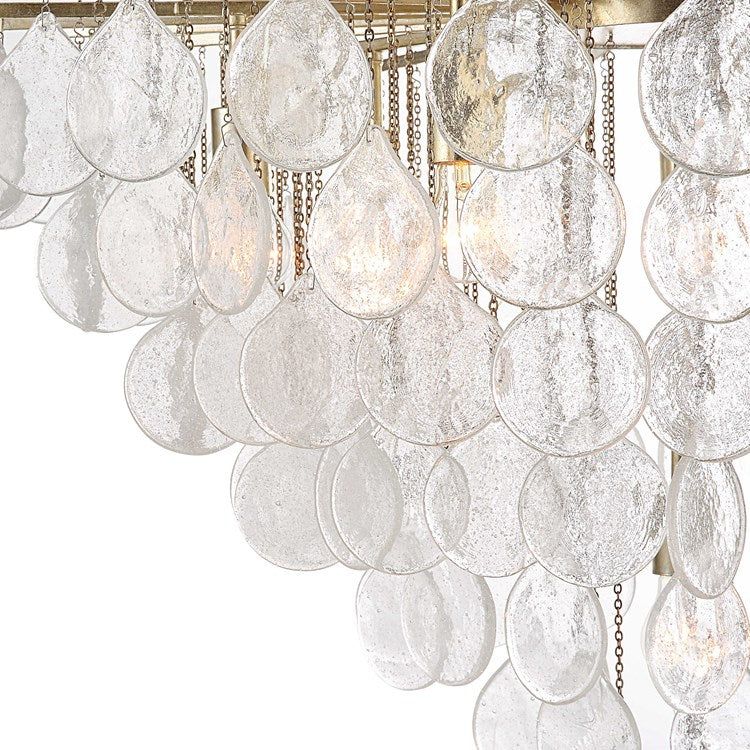 Uttermost Goccia Tear Drop Seeded Glass with Silver Leaf Accents Large 8 Light Pendant - Image 5