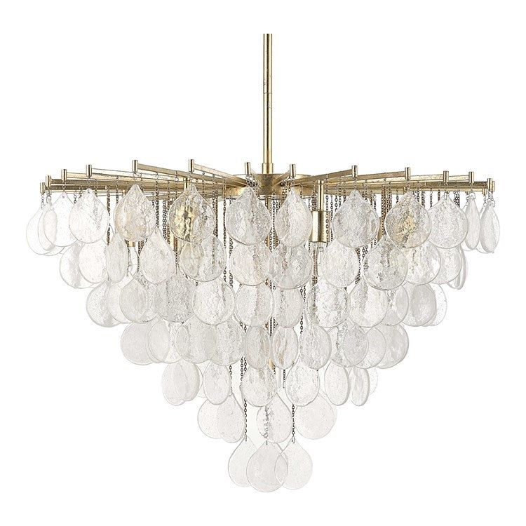 Uttermost Goccia Tear Drop Seeded Glass with Silver Leaf Accents Large 8 Light Pendant - Image 7
