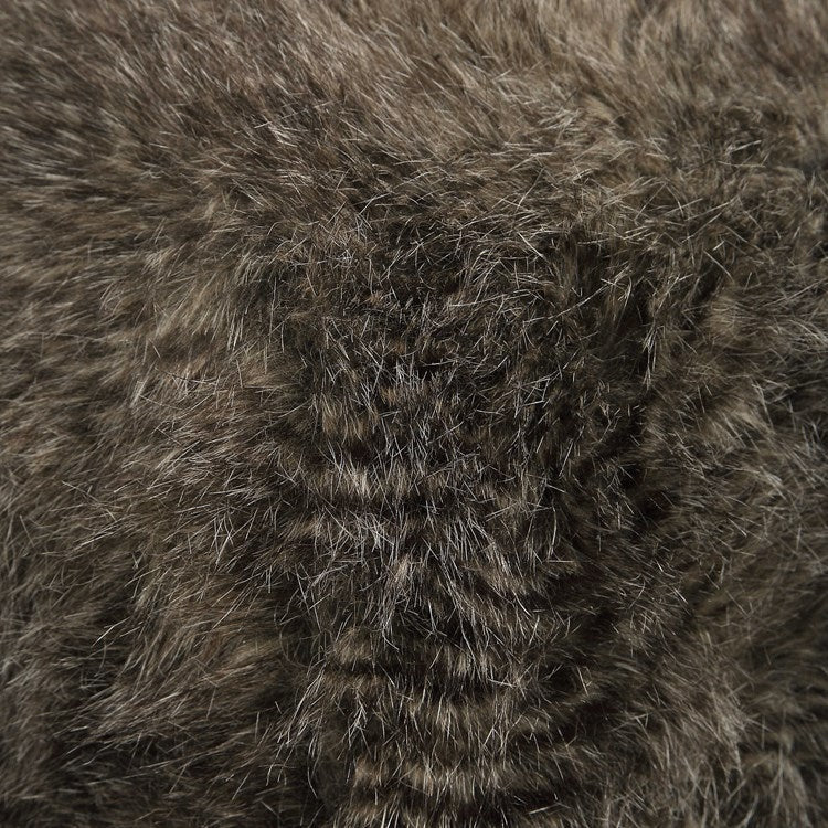 Uttermost Jayna Plush Chocolate Faux Fur Round Ottoman - Image 4