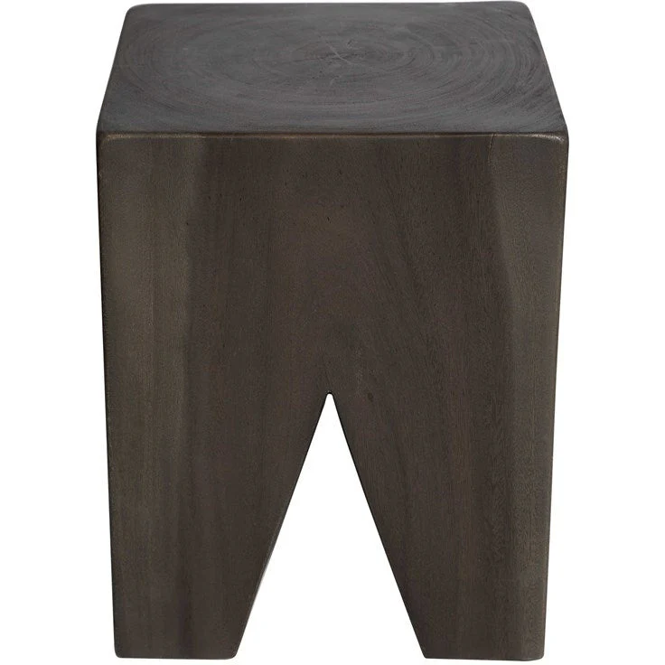 Uttermost Armin Dark Gray Wood Accent Stool - Image 2