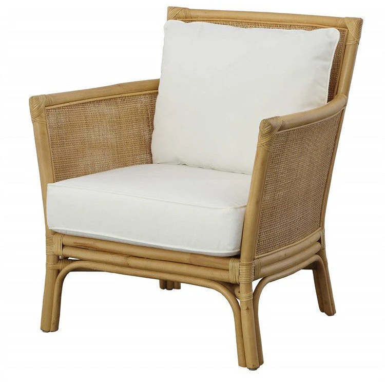 Uttermost Pacific White Performance Fabric Cane Armchair - Image 3