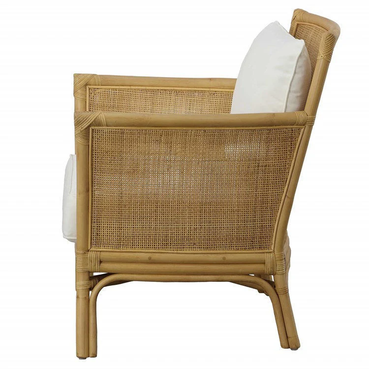 Uttermost Pacific White Performance Fabric Cane Armchair - Image 4
