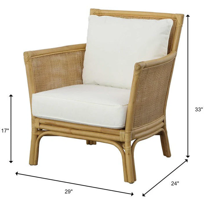 Uttermost Pacific White Performance Fabric Cane Armchair - Image 8