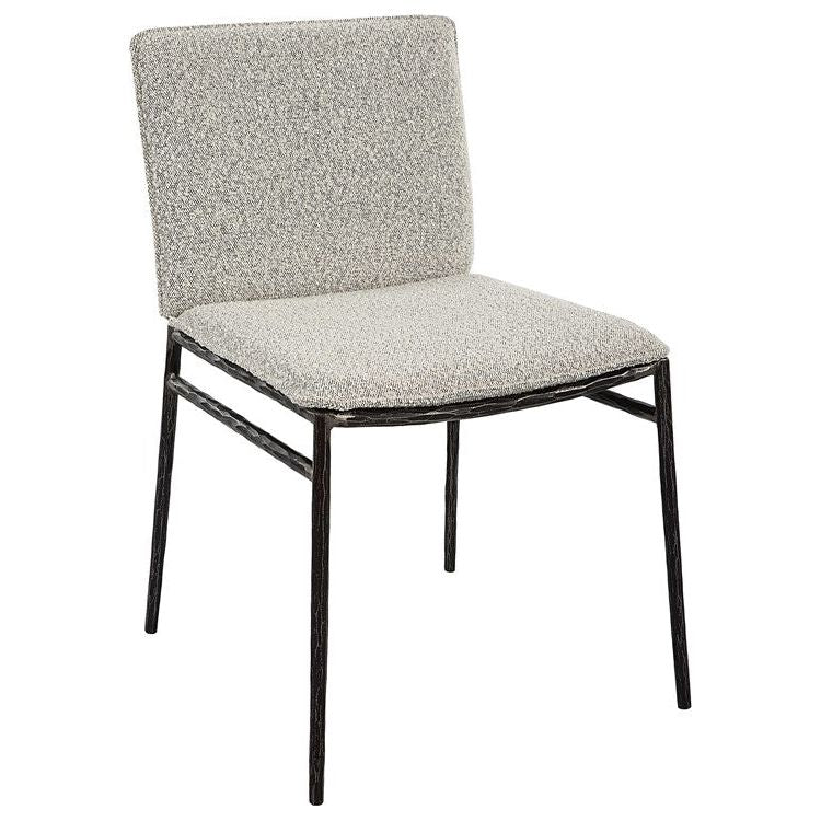Uttermost Jacobsen Gray Boucle Fabric With Aged Black Iron Dining Chair - Image 4