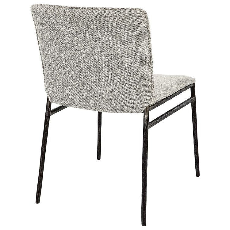 Uttermost Jacobsen Gray Boucle Fabric With Aged Black Iron Dining Chair - Image 6