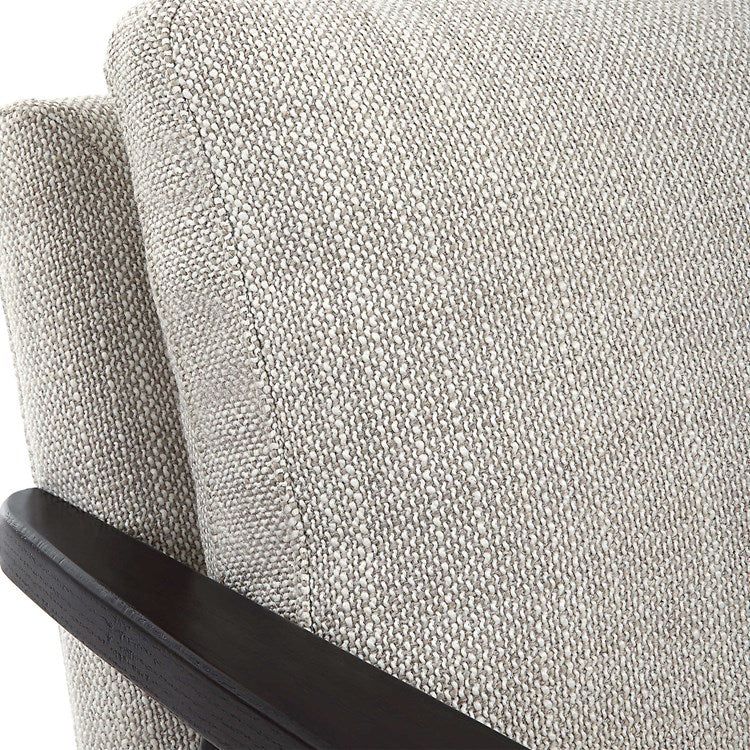 Uttermost Sebastian Ivory and Beige Fabric With Dark Bronze Iron Accent Chair - Image 8