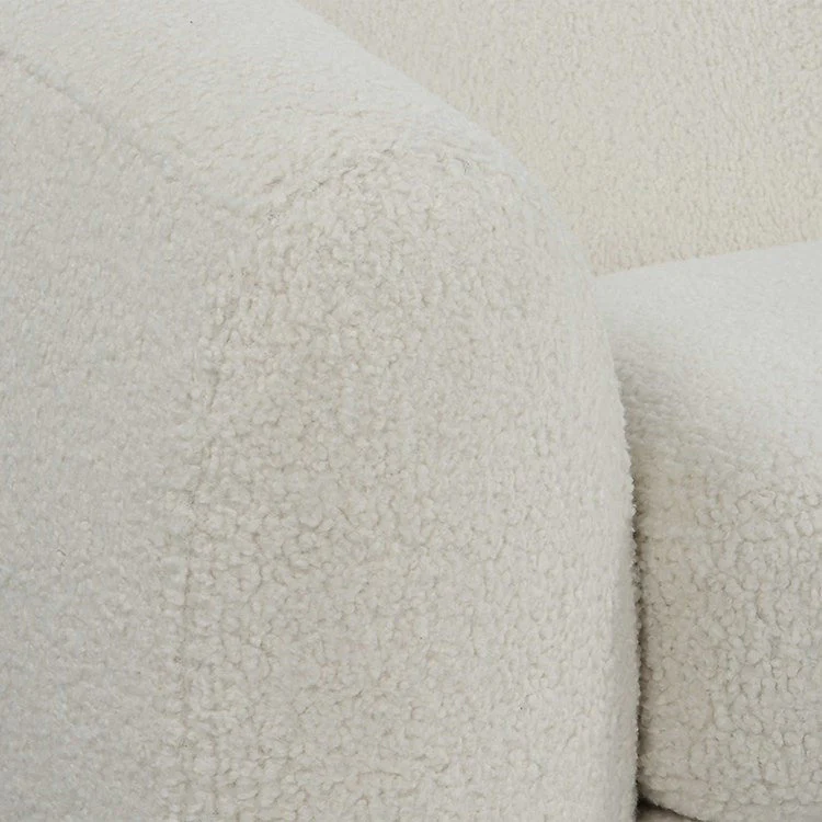 Uttermost Capra Luxe Off-White Faux Shearling Curved Sofa - Image 7