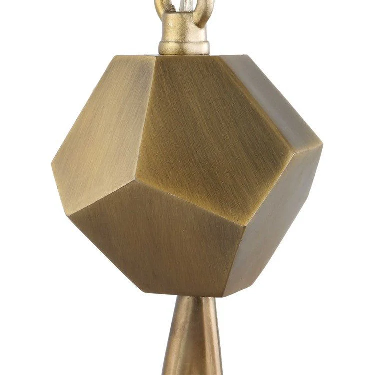 Uttermost Geodesic Frosted Geometric Shaped Glass With Matte Antique Brass Finish 3 Light Pendant - Image 7