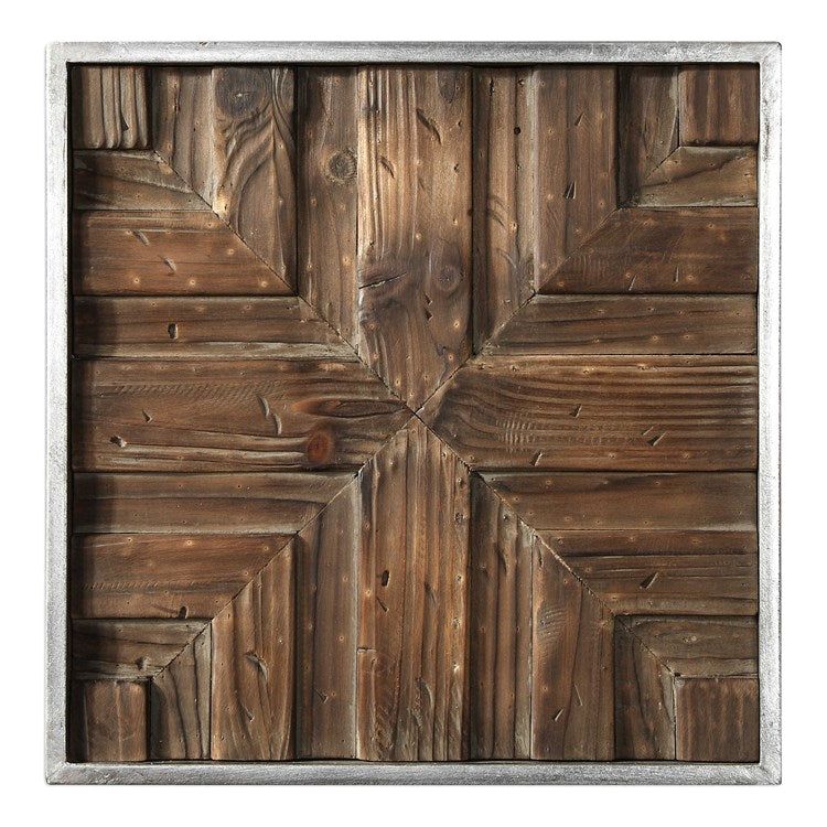 Uttermost Bryndle Set of 9 Distressed Fir Wood Square Wall Panels - Image 3