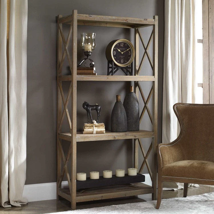 Uttermost Stratford Reclaimed Wood Etagere Bookcase