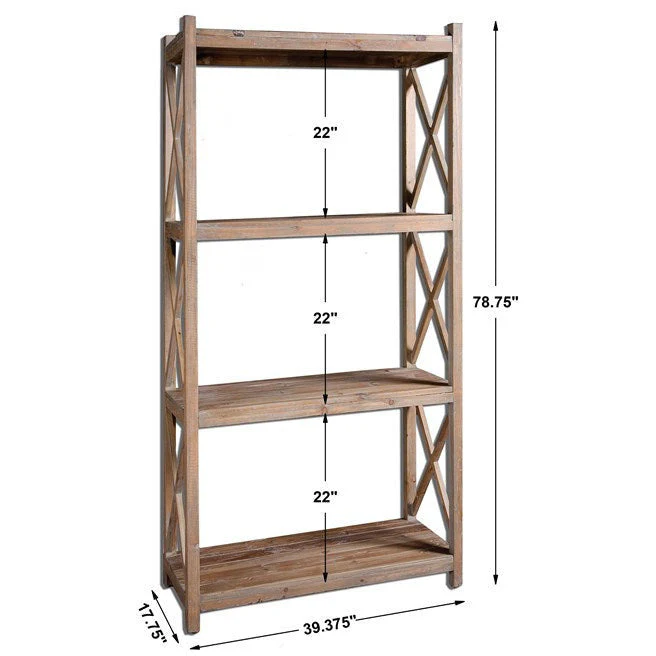 Uttermost Stratford Reclaimed Wood Etagere Bookcase - Image 3
