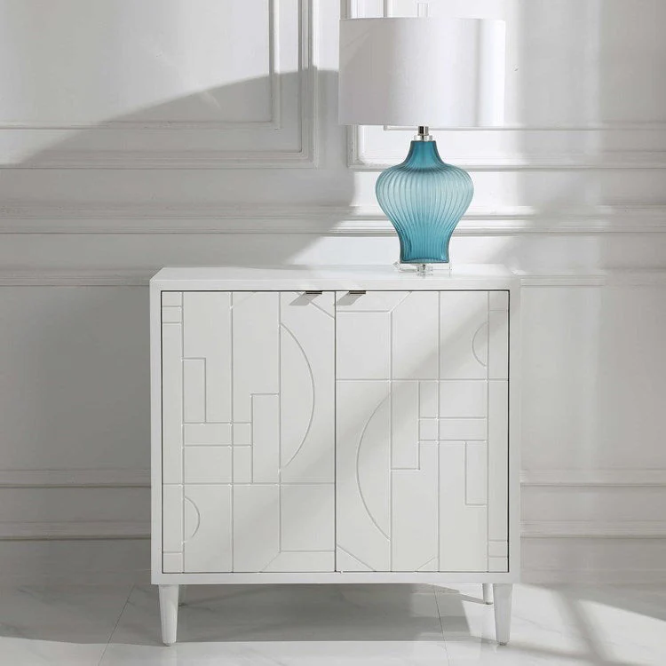 Uttermost Stockholm Gloss White 2 Door Cabinet