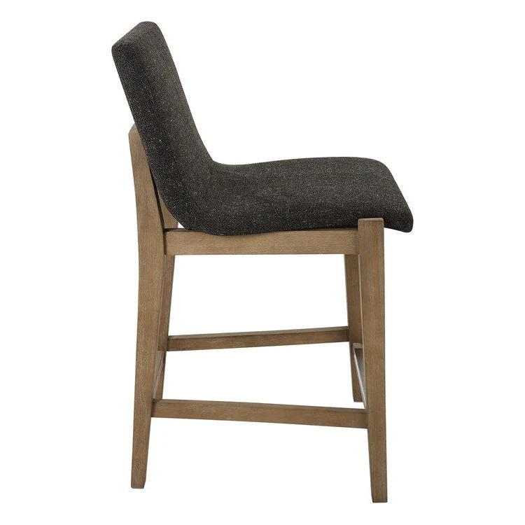 Uttermost Klemens Charcoal Fabric Seat with Light Walnut Base Counter Stool - Image 4