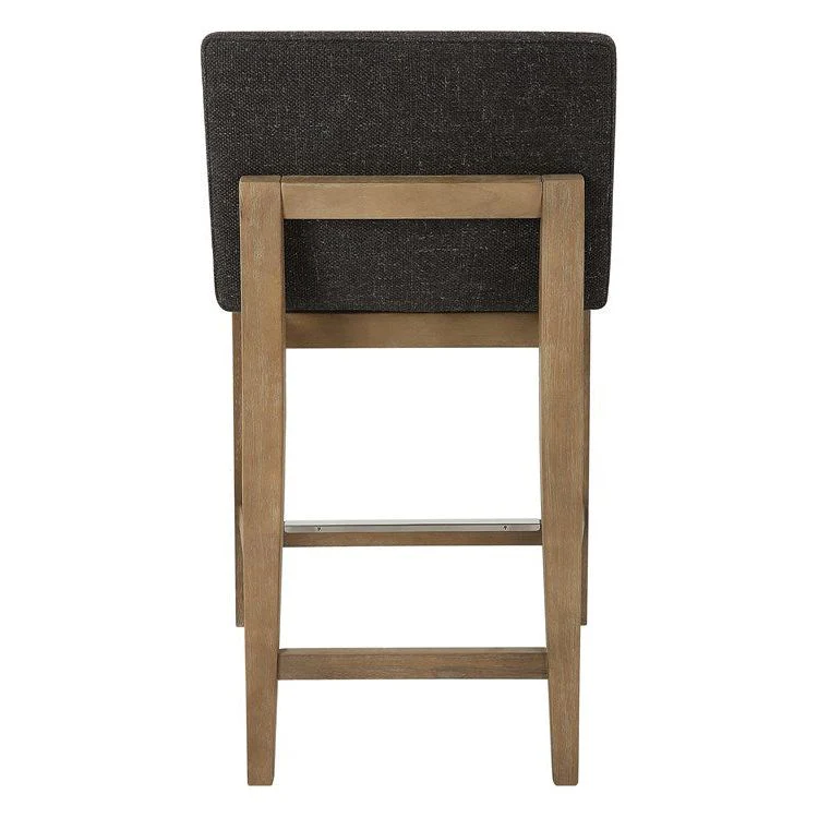 Uttermost Klemens Charcoal Fabric Seat with Light Walnut Base Counter Stool - Image 5