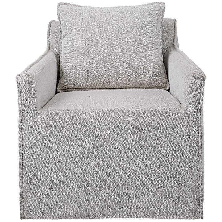 Uttermost Welland Boucle Fabric Slipcovered Swivel Chair - Image 2
