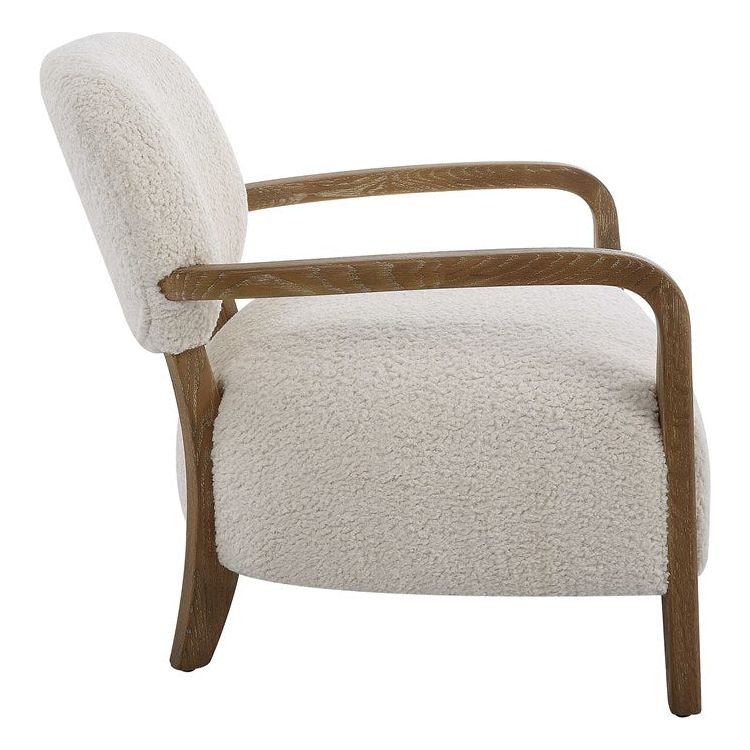 Uttermost Telluride Natural Faux Shearling Low Profile Accent Chair - Image 5