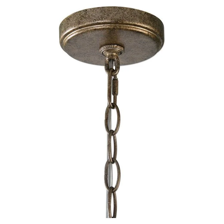 Uttermost Valka Silver and Bronze Draped Jewelry Chains With Crystals 6 Light Chandelier - Image 6