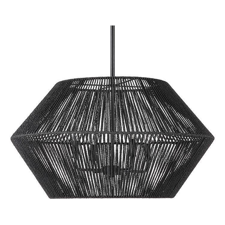 Uttermost Suva Natural Rope With Matte Black Finish 4 Light Pendant - Image 4