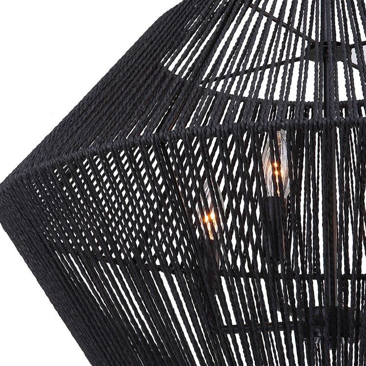 Uttermost Suva Natural Rope With Matte Black Finish 4 Light Pendant - Image 6