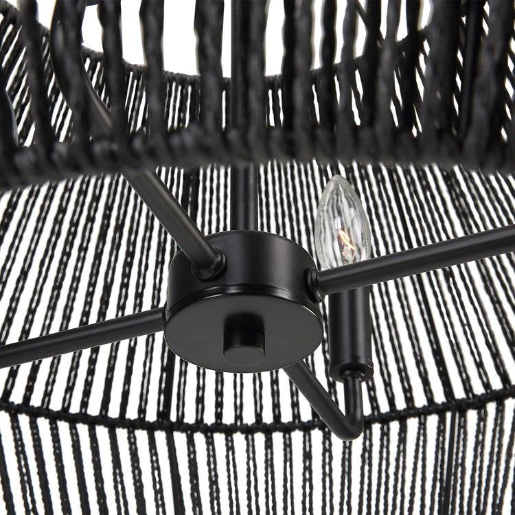 Uttermost Suva Natural Rope With Matte Black Finish 4 Light Pendant - Image 7