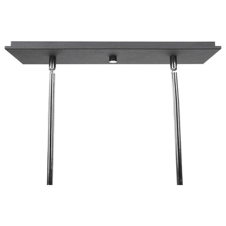 Uttermost Quadrangle Textured Black Finish With Polished Nickel Accents 6 Light Linear Chandelier - Image 8