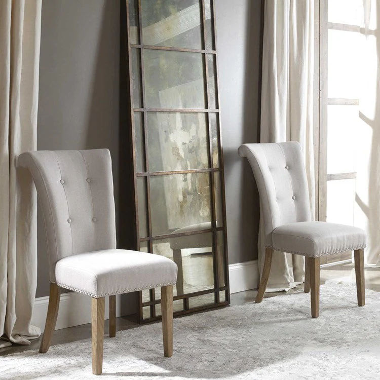Uttermost Lucasse Natural Oatmeal Performance Fabric Dining Chair