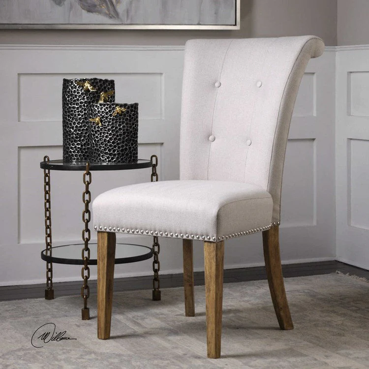 Uttermost Lucasse Natural Oatmeal Performance Fabric Dining Chair - Image 3
