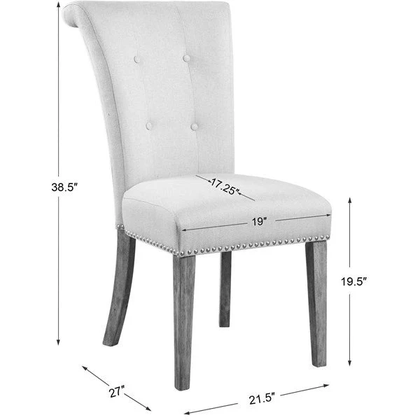 Uttermost Lucasse Natural Oatmeal Performance Fabric Dining Chair - Image 9