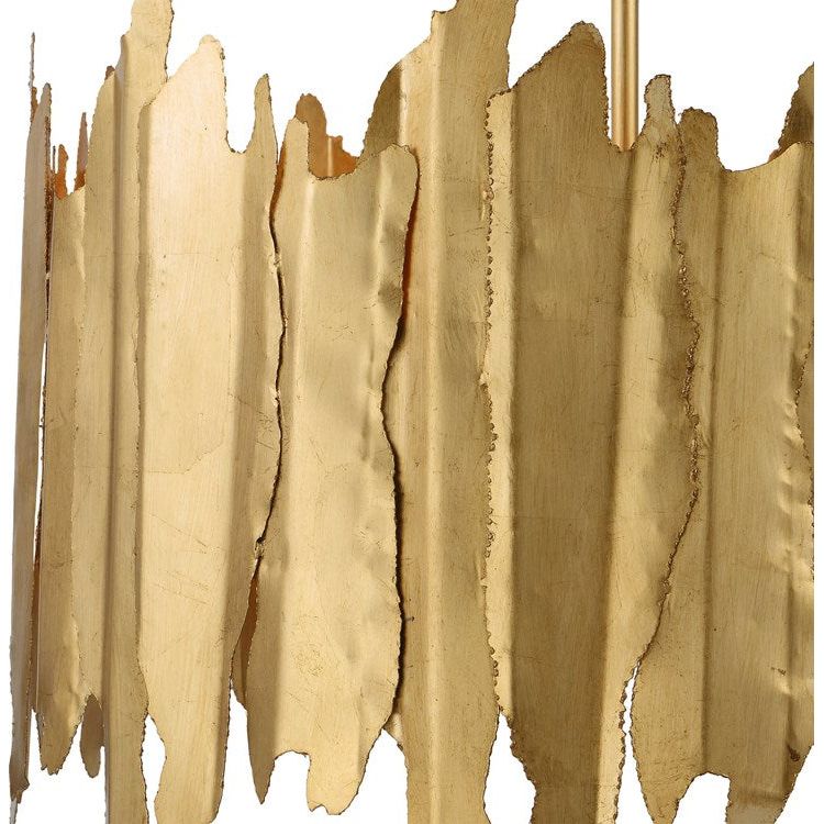 Uttermost Golden Gate Industrial Metal Sheets With Gold Leaf Finish 8 Light Pendant - Image 4