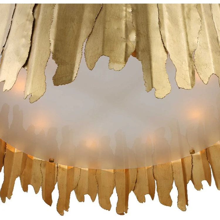 Uttermost Golden Gate Industrial Metal Sheets With Gold Leaf Finish 8 Light Pendant - Image 5