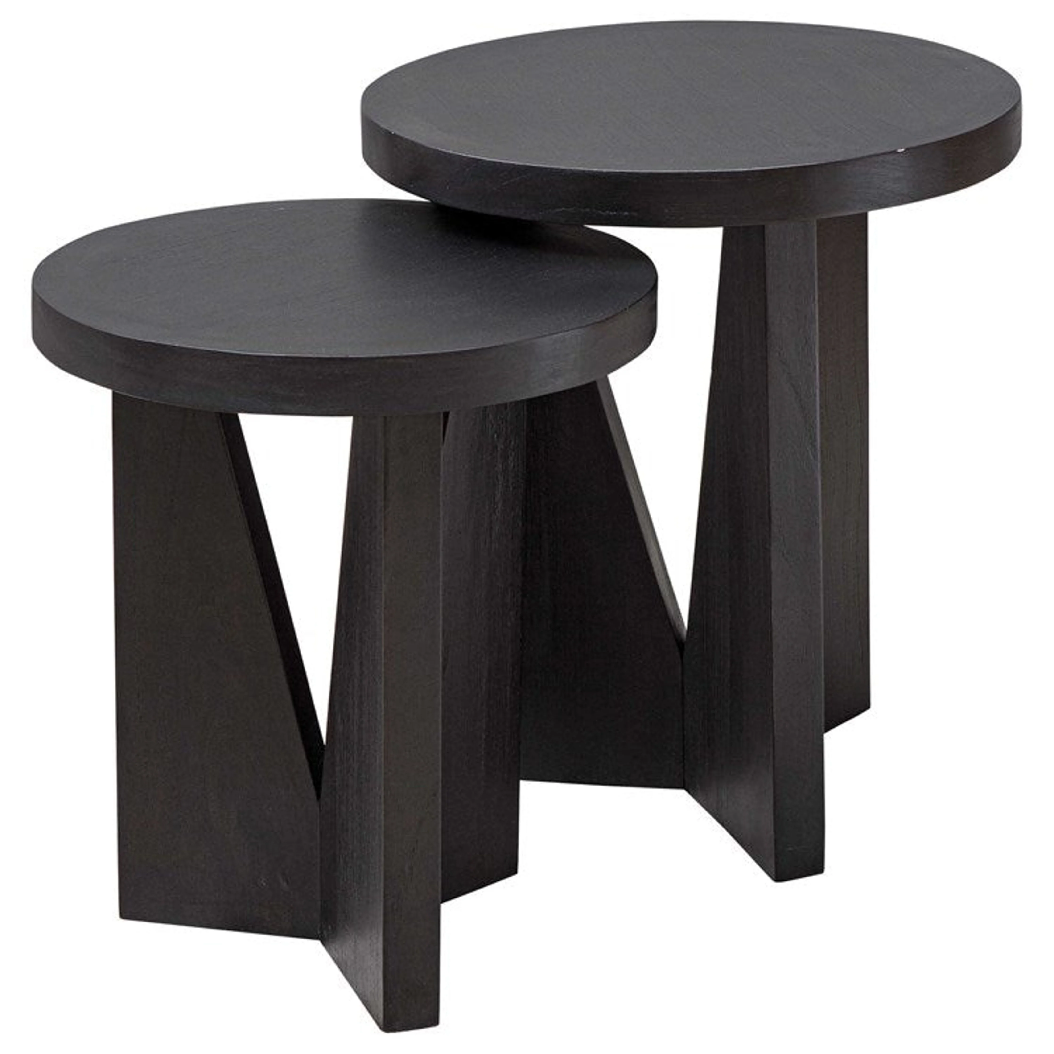 Uttermost Nadette Espresso Wood Set Of 2 Rustic Modern Nesting Tables - Image 7