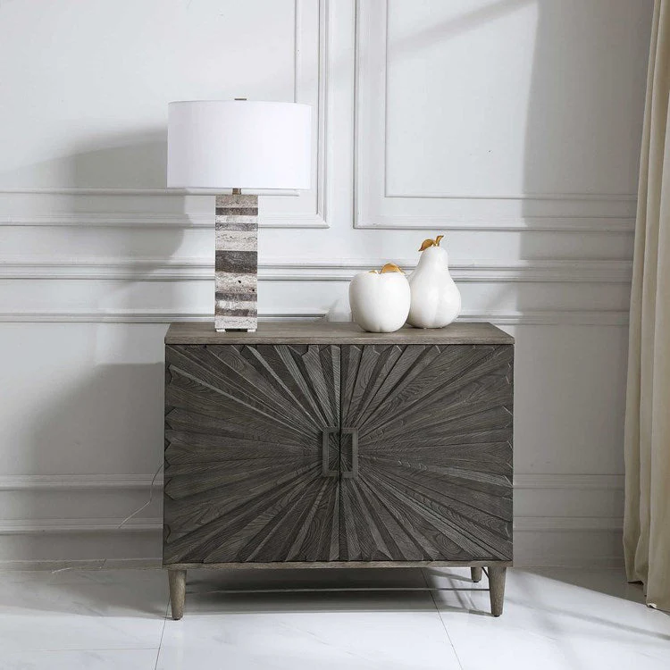 Uttermost Shield Gray Oak 2 Door Cabinet - Image 3