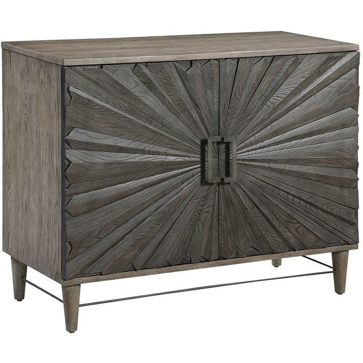 Uttermost Shield Gray Oak 2 Door Cabinet - Image 6