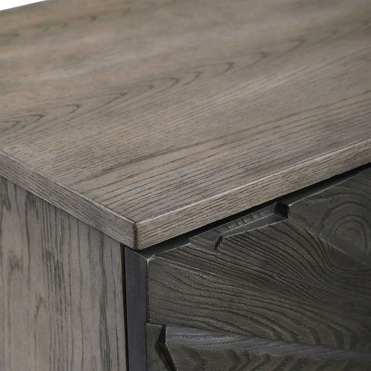 Uttermost Shield Gray Oak 2 Door Cabinet - Image 8