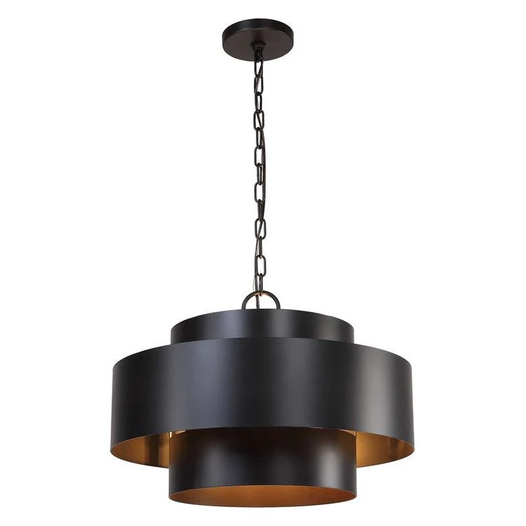 Uttermost Youngstown Dark Bronze Inter-Stacked Cylinders 4 Light Pendant - Image 4