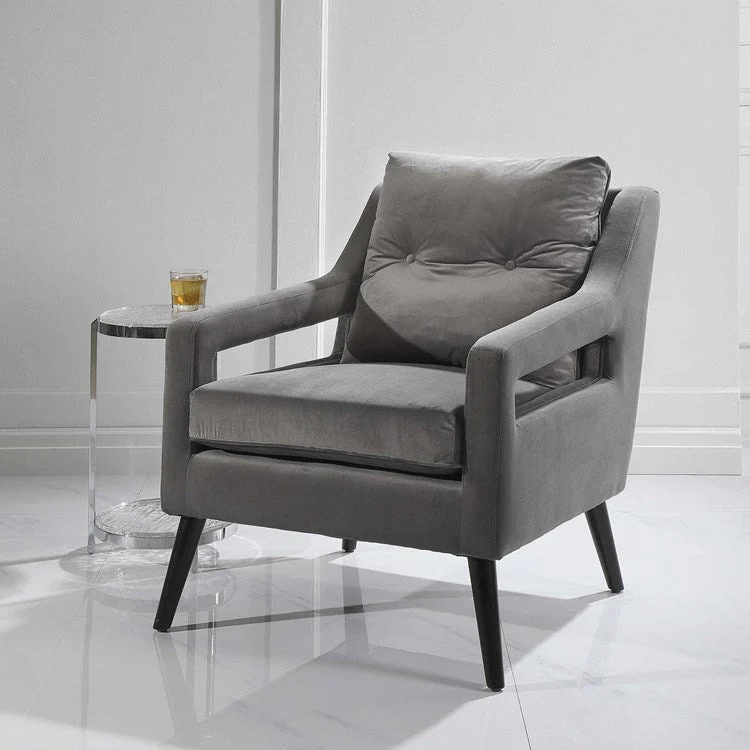 Uttermost O’Brian Smoke Gray Velvet Contemporary Armchair