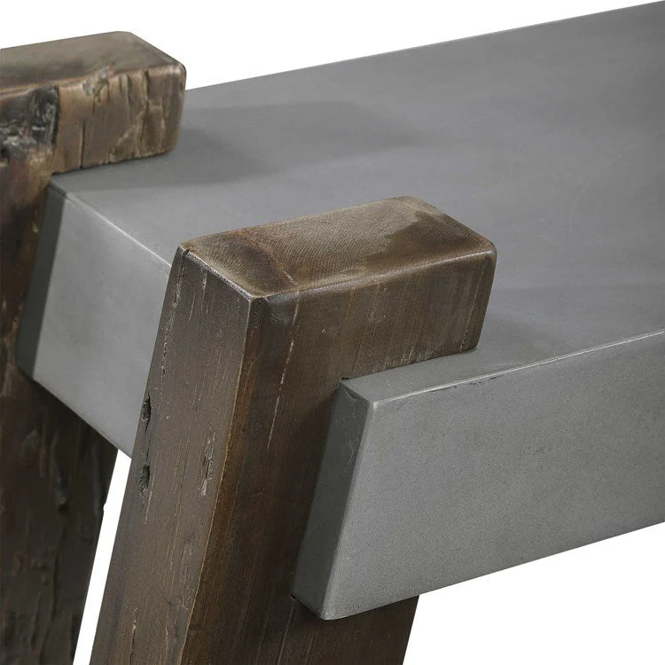 Uttermost Lavin Reclaimed Wood Industrial Modern Bench - Image 6