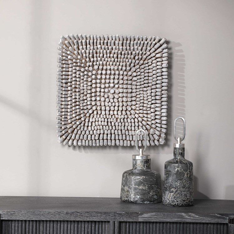 Uttermost Portside Gray Glazed Beech Wood Wall Panel - Image 3