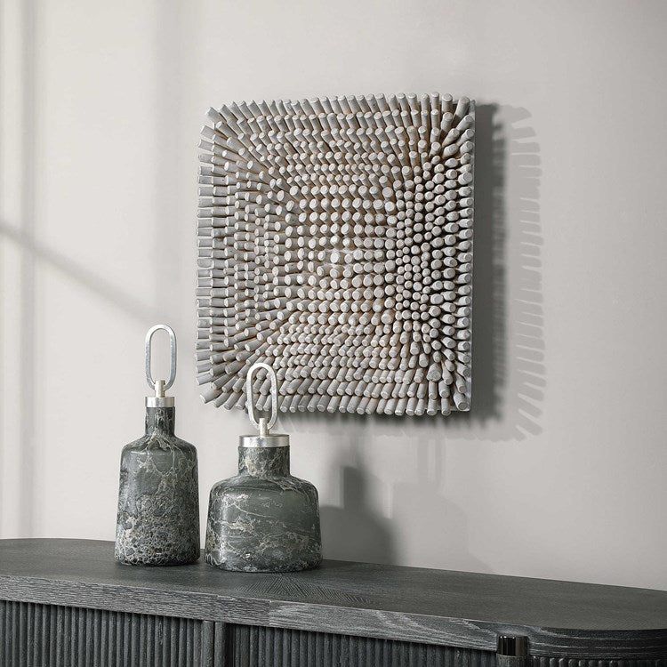 Uttermost Portside Gray Glazed Beech Wood Wall Panel - Image 4