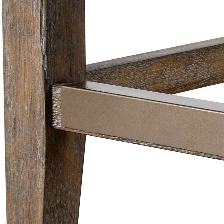 Uttermost Arnaud Charcoal Gray Linen Counter Stool With Gray Washed Wood Frame - Image 7