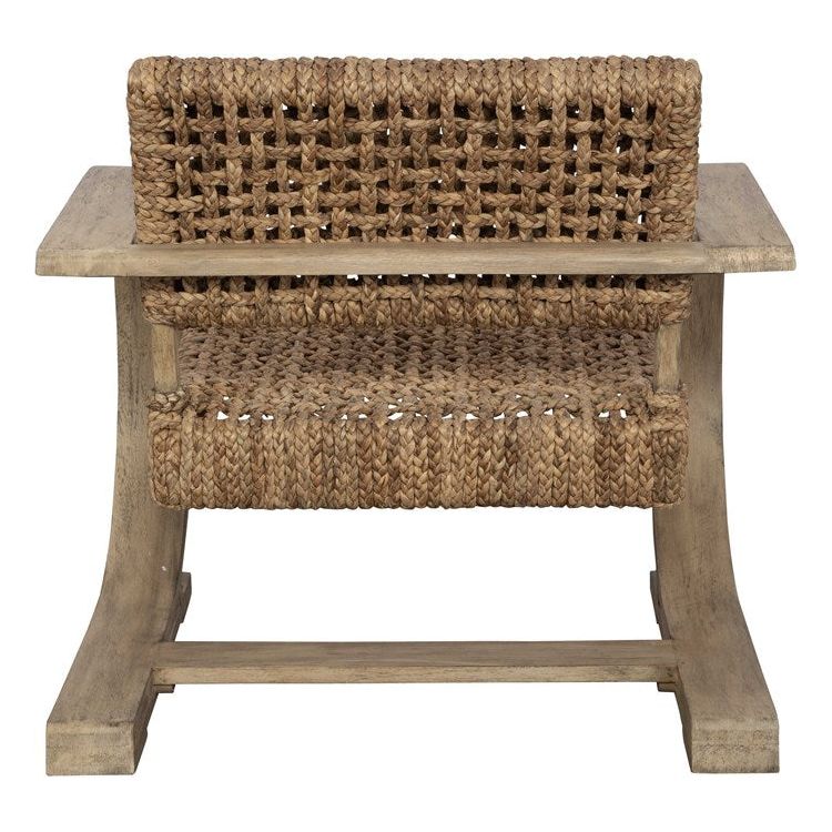 Uttermost Rehema Modern Bohemian Natural Woven Seat with Curved Driftwood Frame Accent Armchair - Image 4