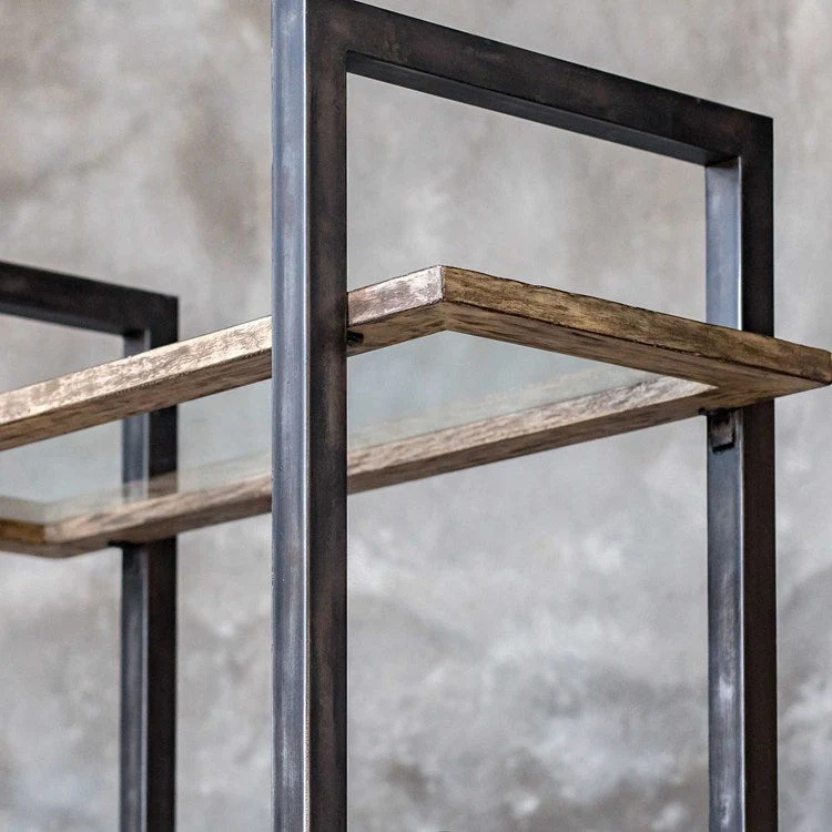 Uttermost Olwyn Forged Iron Rustic Modern Etagere Bookcase - Image 3